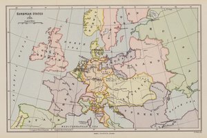 1792 年的欧洲国家（彩色石印版） 作者 英语学校