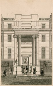 伦敦斯特兰德埃克塞特大厅;来自Gentlemans杂志;证明 作者 英语学校