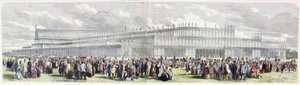 海德公园为各国工业展览而竖立的水晶宫外观（彩色雕刻） 作者 英语学校