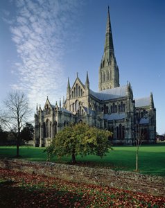 索尔兹伯里大教堂外部看法，1220-58 作者 英语学校