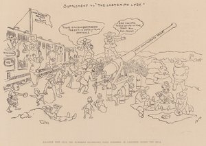 围城期间在拉迪斯密斯出版的幽默画报（平版）的传真页 作者 英语学校