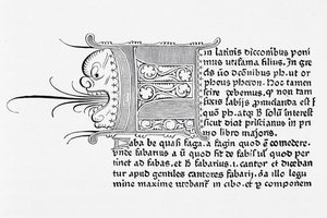 来自Catholicon的页面的传真，由约翰内斯古腾堡，美因茨，1460年印刷 作者 英语学校