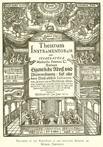 Michael Praetorius对Syntagma Musicum的标题页的传真 作者 英语学校