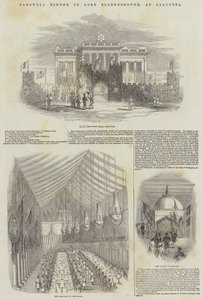 埃伦伯勒勋爵的告别晚宴，在加尔各答（版画） 作者 英语学校
