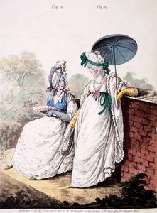 时尚板女士早礼服，1796年 作者 英语学校