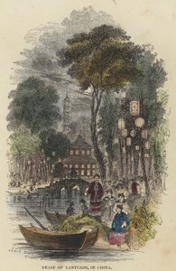 灯笼盛宴，在中国（彩色雕刻） 作者 英语学校