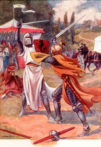 Fighting Knights in Armour. Coloured illustration from the book The Gateway to Tennyson published 1910.   1473460   zh       chinese Successfully Translated  Original: Not so tough, 2019 (acrylics on canvas) Translat: Not so tough, 2019 (acrylics on canvas 作者 英语学校