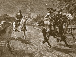 查尔斯从牛津飞来，插图来自卡塞尔斯画报英国历史（棕褐色照片） 作者 英语学校