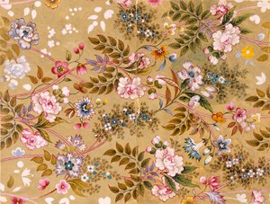 花卉纺织品设计，可能由William Kilburn（1745-1818） 作者 英语学校