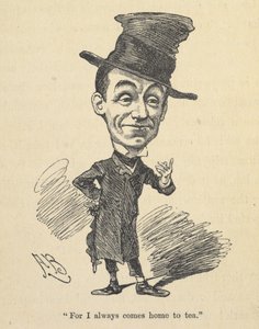 "因为我总是回家喝茶"，选自珀西-赫瑟林顿-菲茨杰拉德的《音乐厅之地：关于那个陌生国度的土著人的描述，附插图等》。 作者 英语学校