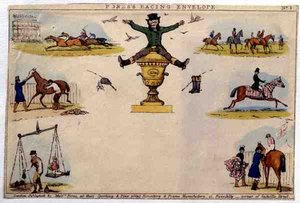 Fores的赛马信封，由Messrs Fores出版，约1840年（彩色雕刻）。 作者 英语学校