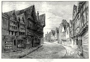 伍斯特修道士街（雕刻） 作者 英语学校