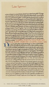 摘自《拉坦修斯》，1465年在罗马附近的苏比亚科修道院印刷（石印）。 作者 英语学校