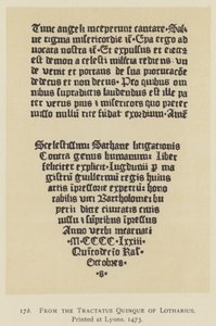 摘自Lotharius的Tractatus Quinque，在里昂印刷。 作者 英语学校