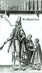 &39;Pedantius&39;的主题，爱德华福塞特的喜剧，于1581年在剑桥制作（木刻） 作者 英语学校