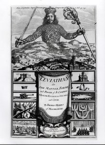 1651年，由利马滕山或利马坦的物质，形式和权力以及共同财富教会和民事的权力，作者：马丁斯伯里的托马斯·霍布斯（1588-1679） 作者 英语学校