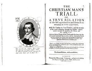 约翰·利尔伯恩（1614-57）1641年“基督徒勒芒审判”的主题 作者 英语学校