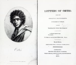 由Niccolo Ugo Foscolo撰写的“奥蒂斯书信的正面”，出版于1818年 作者 英语学校