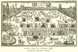 1683年泰晤士河上的弗罗斯特博览会 作者 英语学校