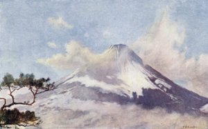 富士山，"神山"（彩色石版画） 作者 英语学校