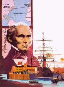 大西洋客轮先驱塞缪尔-库纳德（Samuel Cunard）全速前进 作者 英语学校