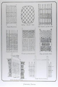 花园大门，摘自《日本的景观园艺》，作者Josiah Conder，1893年出版（雕版印刷）（黑白照片）。 作者 英语学校