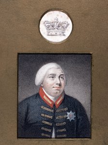 温莎制服的乔治三世（1738-1820），1790年（彩色点画雕刻） 作者 英语学校