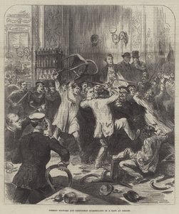 德国士兵和法国人在兰斯的一家咖啡馆吵架（版画） 作者 英语学校