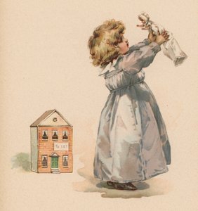 带着洋娃娃的女孩(chromolitho) 作者 英语学校