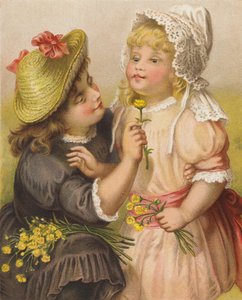 女孩与毛茛（chromolitho） 作者 英语学校