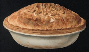 Greetings card in the shape of a pie. (chromolitho) 作者 英语学校