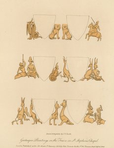 在St Stephens教堂的带状装饰上的怪诞画作 作者 英语学校