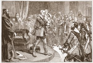 Gustavus Adolphus离开美国，由James Aitken Wylie（1808-1890），酒吧的新教历史插图。 1878年 作者 英语学校