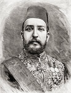 HH Muhammad Tewfik Pasha，埃及Tawfik，1890年（木版画）