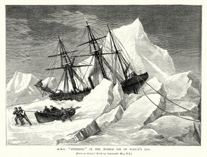 巴芬湾中冰中的 "无畏号 "H.MS（雕刻） 作者 英语学校