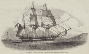为寻找约翰富兰克林爵士的北极探险而派遣的 HMS“Plover”（雕刻） 作者 英语学校