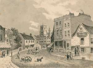 哈克尼，1840年望着教堂（纸上写着）