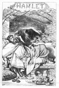 哈姆雷特--《威廉-莎士比亚全集》中的插图，1866年--该版本的插图和一般形式借用了卡塞尔的《莎士比亚插图》，在伦敦出版。 作者 英语学校