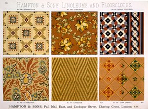 19世纪晚期，Hampton＆Sons为Linoleums和Floorcloths设计 作者 英语学校