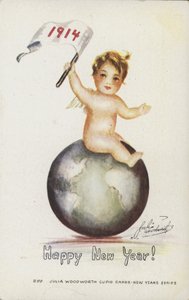 新年快乐卡，1914年 作者 英语学校