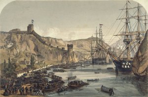 看见黑海的Balaklava港口，1859年 作者 英语学校