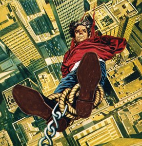 哈里·胡迪尼（Harry Houdini）从纽约的skyscaper顶部停了下来 作者 英语学校