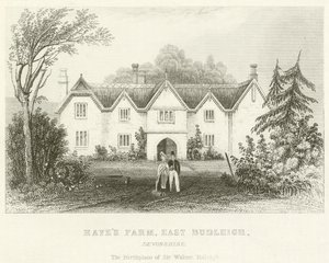 德文郡East Budleigh的Haye农场（雕刻）。 作者 英语学校