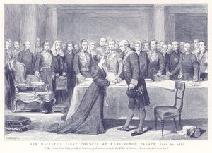 1837年6月20日，她在肯辛顿宫的女王第一委员会 作者 英语学校