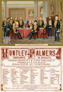 她的Majestys部，正面和背面的Huntley＆Palmers饼干促销卡，为法国市场生产c.1890 作者 英语学校