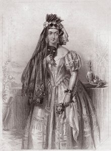英雄，莱昂纳多的女儿（《一无所有》），在--"莎士比亚妇女画廊，由早期伦敦艺术家创作的四十五幅严肃的肖像画，并附有批评和文学记录" 1838年左右--来自 "莎士比亚妇女画廊 作者 英语学校