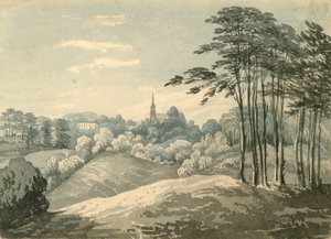 伦敦Highgate教堂，来自汉普斯特德希思（Wc on paper） 作者 英语学校
