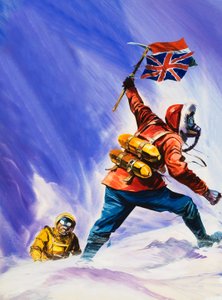 希拉德和Tensing在珠穆朗玛峰之上 作者 英语学校