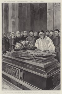 李鸿章阁下在圣保罗大教堂戈登将军纪念碑（石版画） 作者 英语学校
