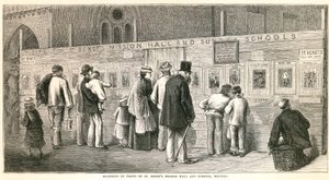 斯蒂尼尼在St Benets Mission Hall和学校门前囤积 作者 英语学校
